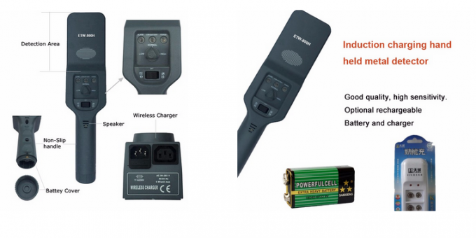 Detector de metales de la vara de la mano de la alarma/bajo de la batería UV140 con el indicador de poder