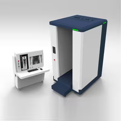 Escáner corporal de seguridad de doble vista, despliegue rápido, diseño compacto